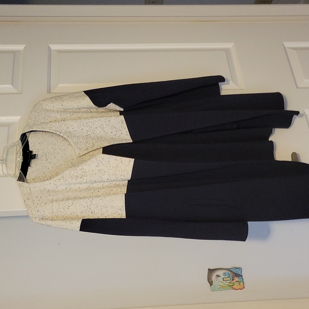 Ann Taylor coat navy blue with off white.